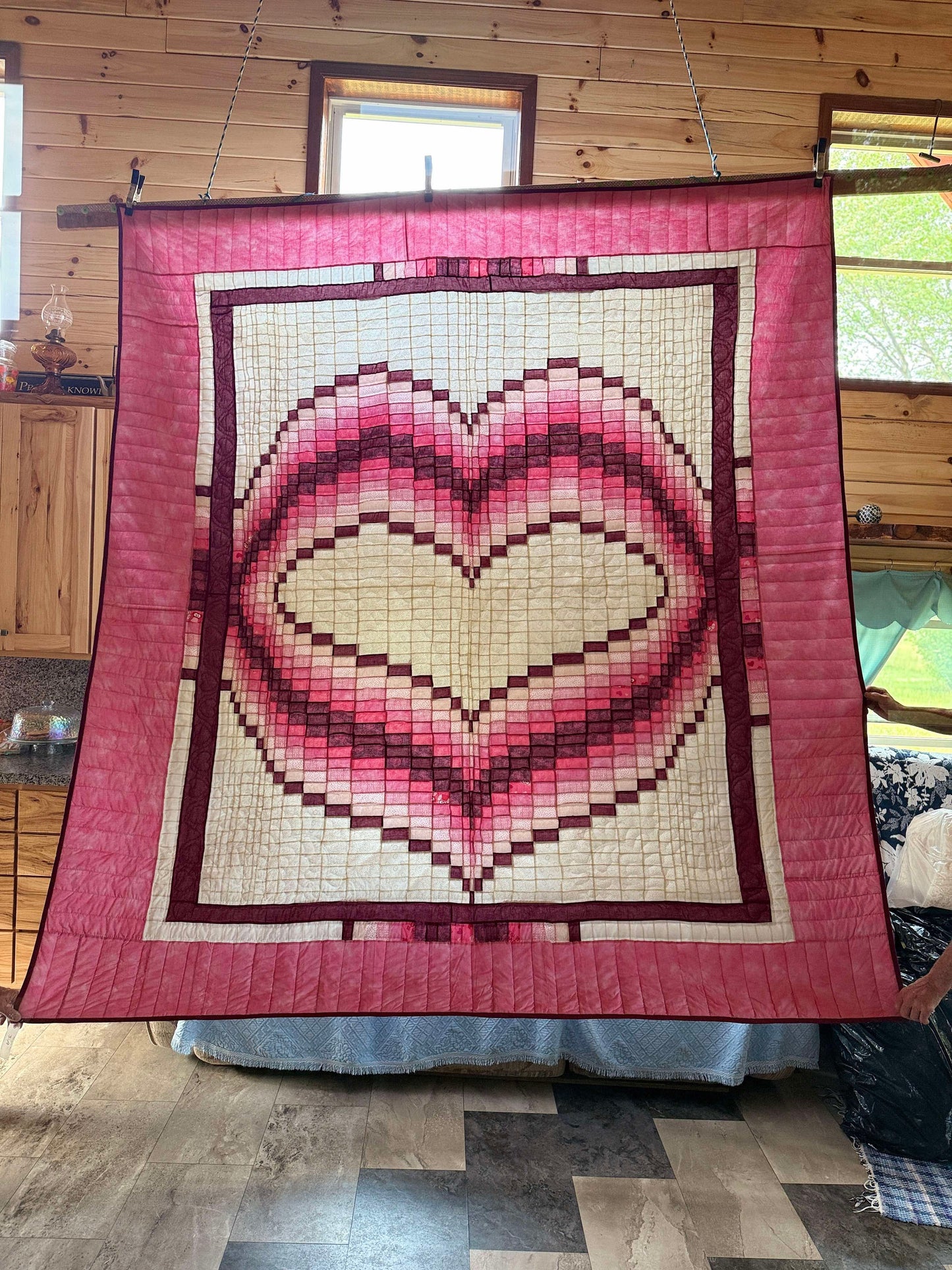 Bargello Heart Quilt